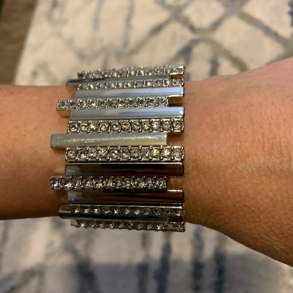 Thalia Sodi Silver Rhinestone Stretch Bracelet